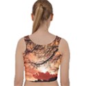 Tree Skyline Silhouette Sunset Velvet Racer Back Crop Top View2