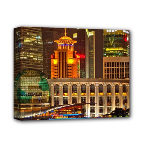 Shanghai Skyline Architecture Deluxe Canvas 14  X 11  by Simbadda