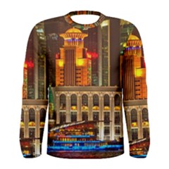 Shanghai Skyline Architecture Men s Long Sleeve Tee by Simbadda