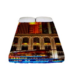 Shanghai Skyline Architecture Fitted Sheet (full/ Double Size) by Simbadda