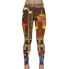 Shanghai Skyline Architecture Classic Yoga Leggings by Simbadda