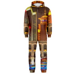 Shanghai Skyline Architecture Hooded Jumpsuit (men)  by Simbadda