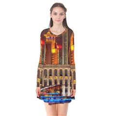 Shanghai Skyline Architecture Flare Dress by Simbadda