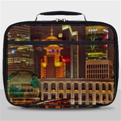 Shanghai Skyline Architecture Full Print Lunch Bag by Simbadda