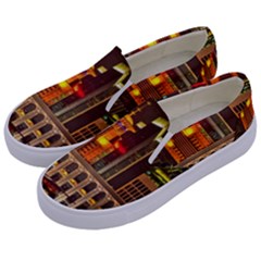 Shanghai Skyline Architecture Kids  Canvas Slip Ons by Simbadda