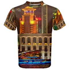 Shanghai Skyline Architecture Men s Cotton Tee by Simbadda