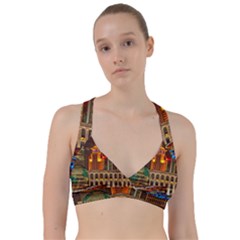 Shanghai Skyline Architecture Sweetheart Sports Bra by Simbadda