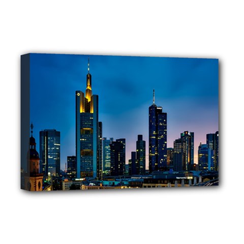 Frankfurt Germany Panorama City Deluxe Canvas 18  X 12   by Simbadda