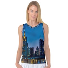 Frankfurt Germany Panorama City Women s Basketball Tank Top by Simbadda