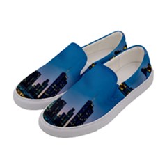 Frankfurt Germany Panorama City Women s Canvas Slip Ons by Simbadda