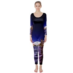 Toronto City Cn Tower Skydome Long Sleeve Catsuit by Simbadda