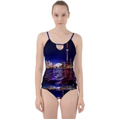 Toronto City Cn Tower Skydome Cut Out Top Tankini Set by Simbadda