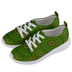 Wonderful Mandala Of Green And Golden Love Women s Lightweight Sports Shoes by pepitasart