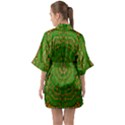 Wonderful Mandala Of Green And Golden Love Quarter Sleeve Kimono Robe View2