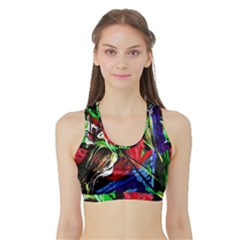 Lillies In Terracota Vase Sports Bra With Border by bestdesignintheworld