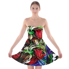 Lillies In Terracota Vase Strapless Bra Top Dress by bestdesignintheworld