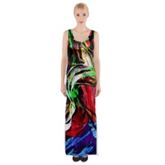 Lillies In Terracota Vase Maxi Thigh Split Dress by bestdesignintheworld