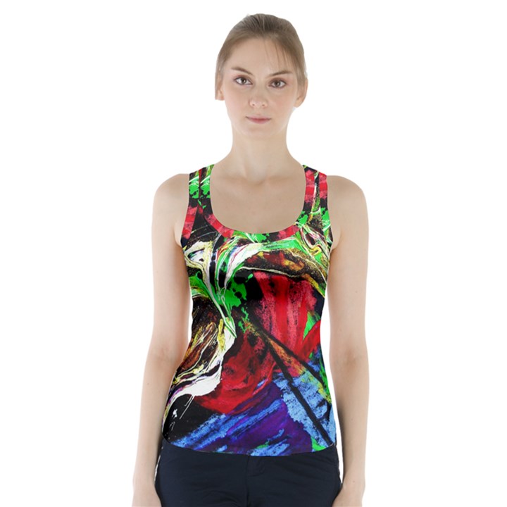 Lillies In Terracota Vase Racer Back Sports Top