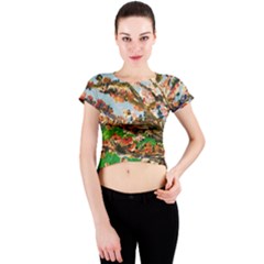 Coral Tree Crew Neck Crop Top by bestdesignintheworld