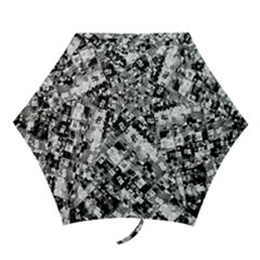 Black And White Patchwork Pattern Mini Folding Umbrellas by dflcprints