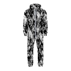 Black And White Patchwork Pattern Hooded Jumpsuit (kids) by dflcprints