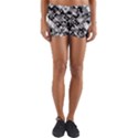 Black And White Patchwork Pattern Yoga Shorts View1