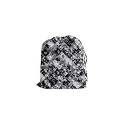 Black And White Patchwork Pattern Drawstring Pouches (xs)  by dflcprints