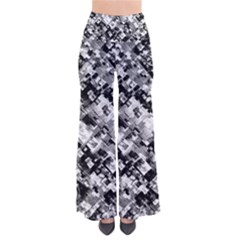 Black And White Patchwork Pattern So Vintage Palazzo Pants by dflcprints