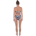 Black And White Patchwork Pattern Tie Back One Piece Swimsuit View2