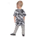 Black And White Patchwork Pattern Kids Raglan Tee View2