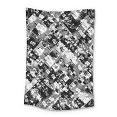 Black And White Patchwork Pattern Small Tapestry by dflcprints