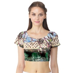 Blooming Tree 2 Short Sleeve Crop Top by bestdesignintheworld