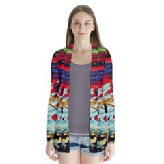 Blue Flamingoes 6 Drape Collar Cardigan by bestdesignintheworld