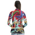 Blue Flamingoes 6 Drape Collar Cardigan View2