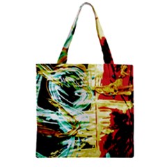 Blue Flamingoes 3 Zipper Grocery Tote Bag by bestdesignintheworld