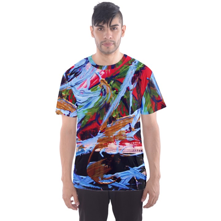 Blue Flamingoes 4 Men s Sports Mesh Tee