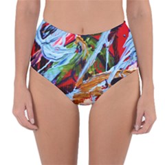 Blue Flamingoes 4 Reversible High-waist Bikini Bottoms by bestdesignintheworld