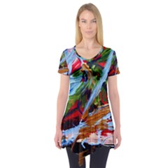 Blue Flamingoes 4 Short Sleeve Tunic 