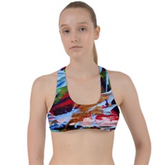 Blue Flamingoes 4 Criss Cross Racerback Sports Bra by bestdesignintheworld