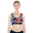 Blue Flamingoes 4 Sports Bra With Pocket View1