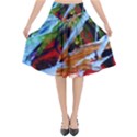 Blue Flamingoes 4 Flared Midi Skirt View1