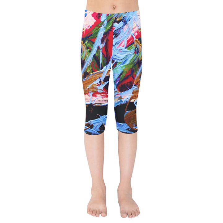 Blue Flamingoes 4 Kids  Capri Leggings 