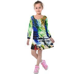 Alaska Industrial Landscape Kids  Long Sleeve Velvet Dress