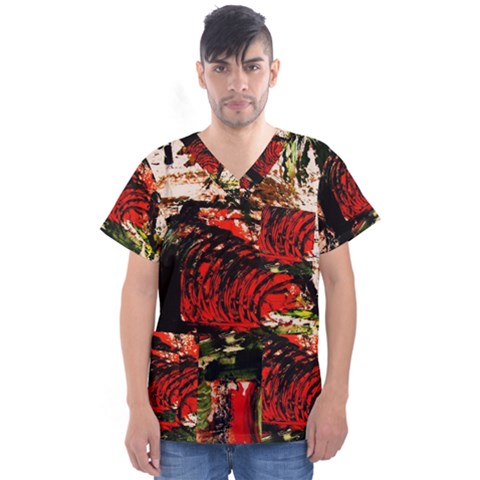 Alaska Industrial Landscape 4 Men s V-neck Scrub Top by bestdesignintheworld