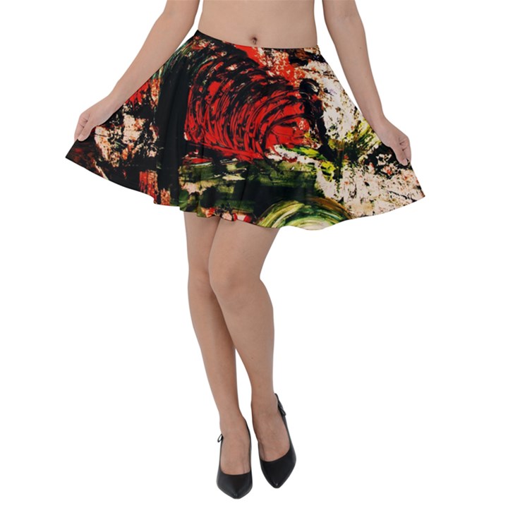 Alaska Industrial Landscape 4 Velvet Skater Skirt