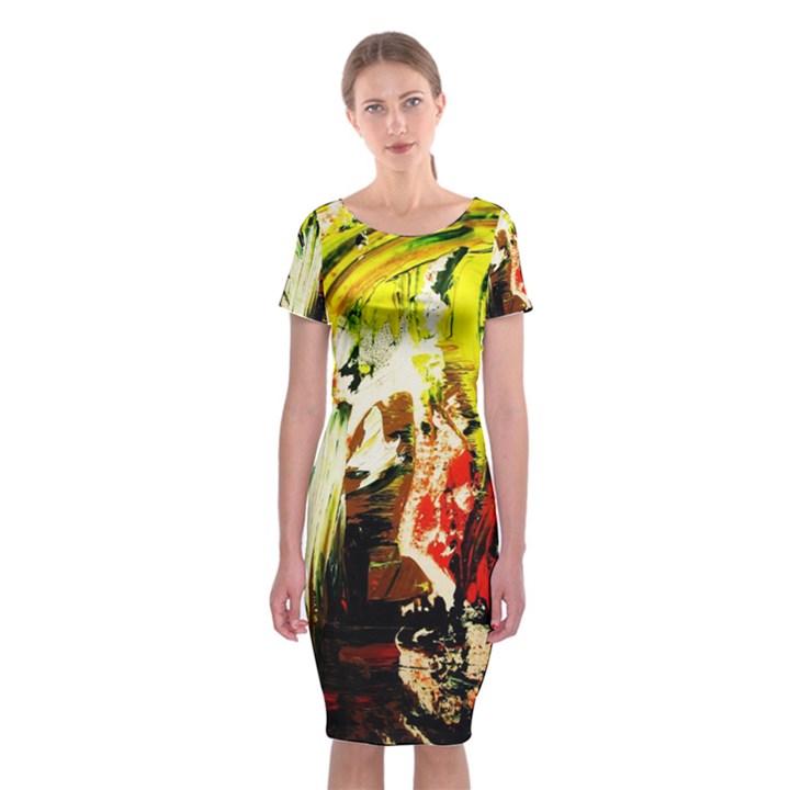 Alaska Industrial Landscape 1 Classic Short Sleeve Midi Dress