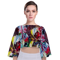 Eden Garden 12 Tie Back Butterfly Sleeve Chiffon Top