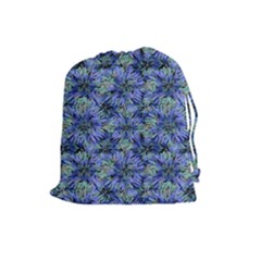 Modern Nature Print Pattern 7200 Drawstring Pouches (large)  by dflcprints