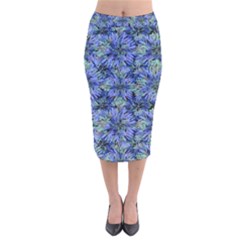 Modern Nature Print Pattern 7200 Velvet Midi Pencil Skirt by dflcprints