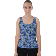 Modern Nature Print Pattern 7200 Velvet Tank Top by dflcprints